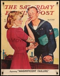 4r396 SATURDAY EVENING POST 22x28 special poster 1942 cover from January 17, John Newton Howitt!