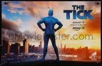 4r469 TICK tv poster 2017 Serafonowicz in title role, wacky full-length image in front of city!