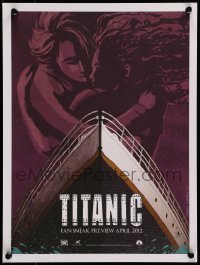 4r529 TITANIC mini poster R2012 Leonardo DiCaprio & Winslet, Cameron, art by James Flames!