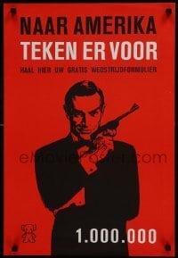 4r436 JAMES BOND 18x26 Dutch book poster 1980s Zwarte Beertjes contest, Connery as the legendary spy