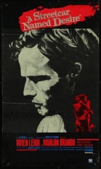4r511 STREETCAR NAMED DESIRE heavy stock 22x36 video poster R1982 different artwork of Marlon Brando!