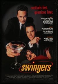 4r952 SWINGERS 1sh 1996 Vince Vaughn & Jon Favreau, sexy Heather Graham, cocktails first, reviews!