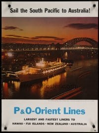 4r107 P & O - ORIENT LINES travel poster 1960s sail the South Pacific to Australia!
