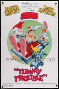 4r967 TUMMY TROUBLE DS 1sh 1989 Roger Rabbit & sexy Jessica with doctor Baby Herman!