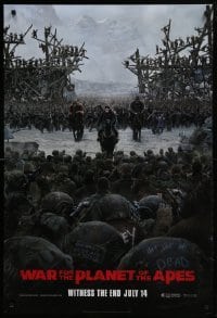 4r978 WAR FOR THE PLANET OF THE APES style C teaser DS 1sh 2017 Caesar and two large armies!