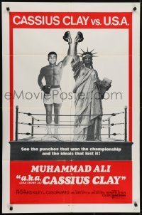 4s073 A.K.A. CASSIUS CLAY int'l 1sh 1970 champion boxer Muhammad Ali & Statue of Liberty in ring!