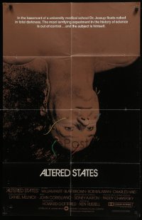 4s080 ALTERED STATES foil int'l 25x39 1sh 1980 William Hurt, Paddy Chayefsky, Ken Russell, sci-fi horror!