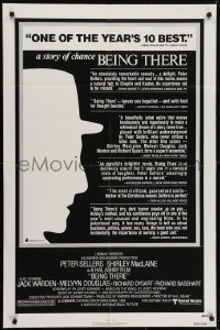 4s260 BEING THERE 1sh 1980 outline of Peter Sellers, a story of chance directed by Hal Ashby!