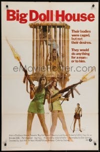 4s092 BIG DOLL HOUSE int'l 1sh 1971 artwork of Pam Grier whose body was caged, but not her desires!