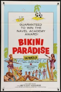 4s272 BIKINI PARADISE 1sh 1967 wins Navel Academy Award, sexy art of international beauties!