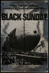 4s279 BLACK SUNDAY foil teaser 1sh 1977 Goodyear Blimp zeppelin disaster at the Super Bowl!