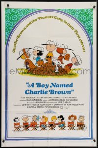 4s295 BOY NAMED CHARLIE BROWN 1sh 1970 baseball art of Snoopy & the Peanuts by Charles M. Schulz!