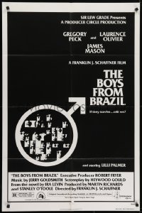 4s296 BOYS FROM BRAZIL style B 1sh 1978 Gregory Peck is a Nazi on the run from Laurence Olivier!