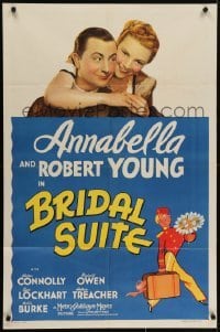 4s300 BRIDAL SUITE style C 1sh 1939 cool image of pretty Annabella & Robert Young, art of bellboy!