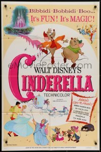 4s333 CINDERELLA 1sh R1973 Disney's classic musical cartoon, the greatest love story ever told!