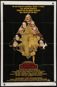 4s373 DEATH ON THE NILE 1sh 1978 Peter Ustinov, Agatha Christie, great Richard Amsel art!