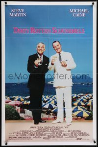 4s382 DIRTY ROTTEN SCOUNDRELS 1sh 1988 wacky Steve Martin & Michael Caine, directed by Frank Oz!