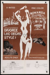 4s384 DIVORCE LAS VEGAS STYLE 1sh 1970 great images with nudity & Las Vegas casino gambling!