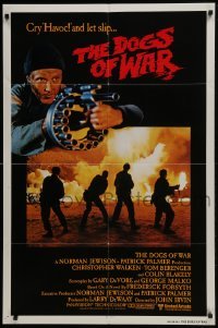 4s114 DOGS OF WAR int'l 1sh 1981 great artwork of Christopher Walken with really BIG gun!