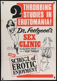 4s390 DR. FEELGOOD'S SEX CLINIC/SCHOOL OF EROTIC ENJOYMENT 1sh 1974 throbbing double-bill, Reems!
