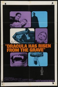4s115 DRACULA HAS RISEN FROM THE GRAVE int'l 1sh 1969 Hammer, Christopher Lee, great vampire montage!