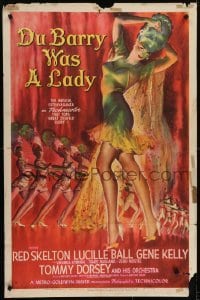 4s399 DU BARRY WAS A LADY style D 1sh 1943 best different sexy art of Lucille Ball & showgirls!