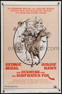 4s400 DUCHESS & THE DIRTWATER FOX style D 1sh 1976 Goldie Hawn, George Segal, cool artwork!