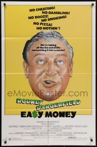 4s407 EASY MONEY 1sh 1983 wacky headshot artwork of screwball Rodney Dangerfield!