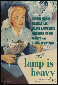 4s017 FEMININE TOUCH English 1sh 1956 A Lamp Is Heavy, art of pretty English nurse Belinda Lee!