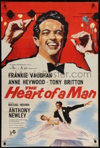 4s024 HEART OF A MAN English 1sh 1959 great artwork of Frankie Vaughan & Anne Heywood!
