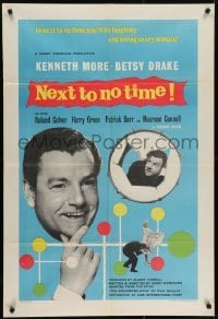 4s041 NEXT TO NO TIME English 1sh 1958 Kenneth More, you'll be laughing and loving every minute!