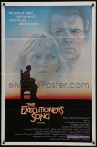 4s423 EXECUTIONER'S SONG 1sh 1982 art of Tommy Lee Jones as Gary Gilmore, Rosanna Arquette!