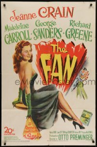 4s429 FAN 1sh 1949 full-length art of sexy Jeanne Crain, directed by Otto Preminger!