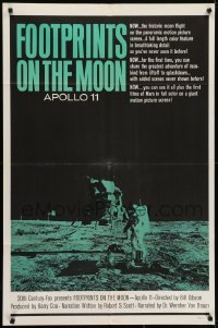 4s454 FOOTPRINTS ON THE MOON 1sh 1969 the real story of Apollo 11, cool image of moon landing!