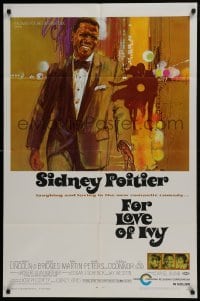 4s455 FOR LOVE OF IVY 1sh 1968 Daniel Mann directed, cool Bob Peak artwork of Sidney Poitier!