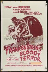 4s461 FRANKENSTEIN'S BLOODY TERROR 2d style 1sh 1971 Paul Naschy, Manzaneque, werewolves & vampires!