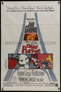 4s476 GAY PURR-EE 1sh 1962 Judy Garland, Robert Goulet, Red Buttons, cartoon cats!