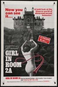 4s482 GIRL IN ROOM 2A 1sh 1973 Daniela Giordano, bound woman in bondage horror sex thriller!