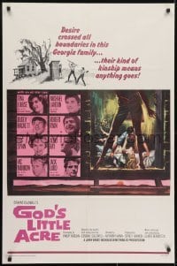4s486 GOD'S LITTLE ACRE 1sh R1967 Aldo Ray & sexy Tina Louise, anything goes in this Georgia family!