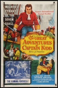 4s492 GREAT ADVENTURES OF CAPTAIN KIDD chapter 11 1sh 1953 serial action, The Flaming Fortress!