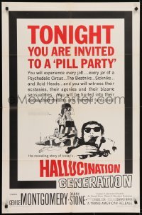 4s500 HALLUCINATION GENERATION 1sh 1967 Beatniks, Sickniks & Acid-Heads are bizarre, weird & wild!
