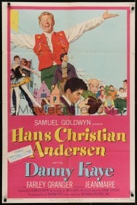 4s504 HANS CHRISTIAN ANDERSEN style A 1sh 1953 cool montage of Danny Kaye, Zizi Jeanmarie & cast!