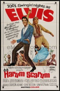 4s509 HARUM SCARUM 1sh 1965 rockin' Elvis Presley & Mary Ann Mobley in a swingin' spoof!