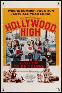 4s522 HOLLYWOOD HIGH 1sh 1976 where summer vacation lasts all year long, it's fun to be young!