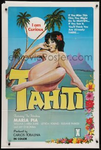 4s536 I AM CURIOUS TAHITI 1sh 1970 sexy Ekaleri artwork of the fabulous naked Maria Pia!