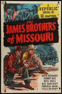 4s556 JAMES BROTHERS OF MISSOURI 1sh 1949 Keith Richards as Jesse, Robert Bice as Frank