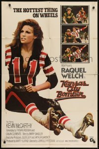 4s571 KANSAS CITY BOMBER 1sh 1972 full-length sexy roller derby girl Raquel Welch!