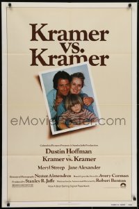 4s583 KRAMER VS. KRAMER 1sh 1979 Dustin Hoffman, Meryl Streep, child custody & divorce!