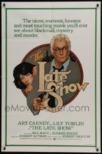 4s136 LATE SHOW int'l 1sh 1977 great Richard Amsel artwork of Art Carney & Lily Tomlin!