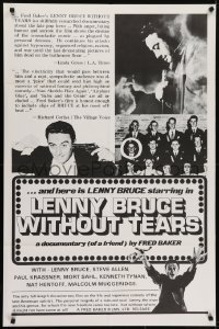 4s599 LENNY BRUCE WITHOUT TEARS 1sh 1975 documentary great American satirist!